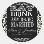 Eat Drink and Be Married Wedding Favor Stickers