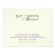 Eat Drink & Be Married Custom Invite