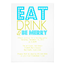 Eat Drink & Be Merry Personalized Invites
