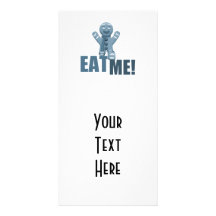EAT ME! Gingerbread Man - Blue Photo Cards