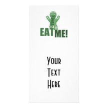 EAT ME! Gingerbread Man - Green Personalised Photo Card