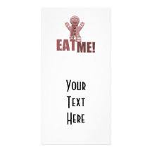 EAT ME! Gingerbread Man - Red Photo Greeting Card