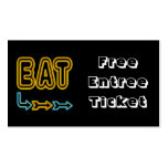 Eat Meal Ticket Custom Business Card Template