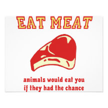 Eat Meat Animals would eat you if they could Personalised Invitation