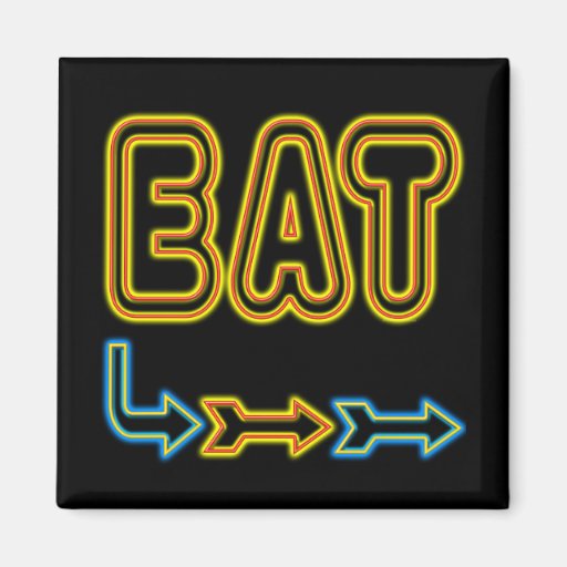 Eat Retro Neon Sign Art Refrigerator Magnet