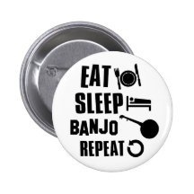 Eat Sleep Banjo Pin