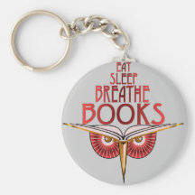 Eat Sleep Breathe Books Keychain