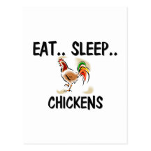Eat Sleep CHICKENS Post Cards