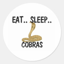 Eat Sleep COBRAS Round Stickers