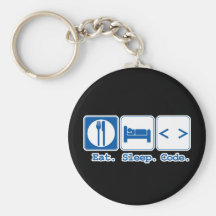 eat sleep code (html) key chain