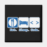 eat sleep code (html) magnets