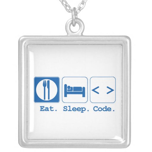 eat sleep code (html) personalized necklace