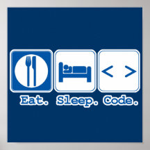 eat sleep code (html) poster