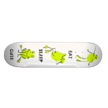 Eat Sleep Cute Frog Skateboard