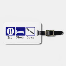Eat, Sleep, Drum Tag For Luggage