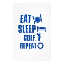 Eat sleep golf custom stationery