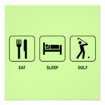 Eat Sleep Golf Invitation