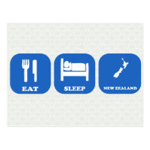 Eat Sleep New Zealand Postcards