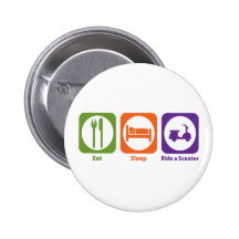 Eat Sleep Ride a Scooter Pinback Button