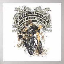 Eat, Sleep, Ride Biking Print