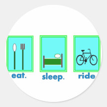 eat sleep ride  Cyclicst, biking gifts Round Sticker