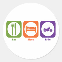 Eat Sleep Ride Round Stickers