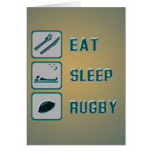 Eat Sleep Rugby Greeting Cards
