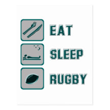 Eat Sleep Rugby Postcards