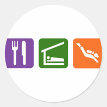 Eat Sleep Scuba Diving Round Stickers