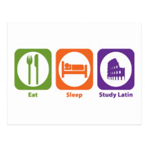 Eat Sleep Study Latin Post Cards