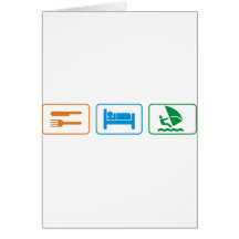 eat sleep windsurf greeting card