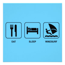 Eat Sleep Windsurf Invitation