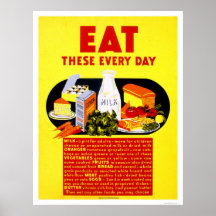 Eat These Every Day 1942 WPA Print