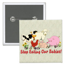Eating Animal Babies Pinback Button