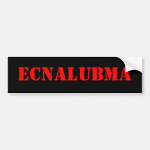 ECNALUBMA BUMPER STICKERS