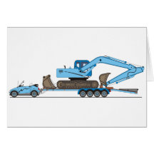 Eco Car Crane Trailer Greeting Cards