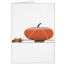 Eco Car Pumpkin Greeting Cards
