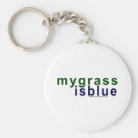 Eco-Friendly My Grass Is Blue Key Chains