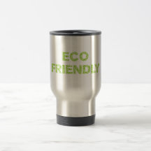 eco friendly, text with fresh green leaves letters coffee mug