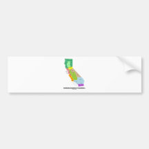 Economic Regions Of California (Map) Bumper Stickers