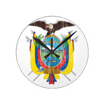 Ecuador Coat Of Arms Round Clock