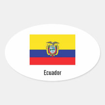 Ecuador flag oval stickers