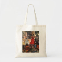 Edgar Degas - 1876-77 Cafe Concert Woman Red Dress Canvas Bags