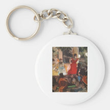 Edgar Degas - 1876-77 Cafe Concert Woman Red Dress Key Chains