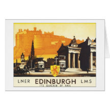 Edinburgh Vintage Travel Poster Card