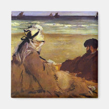Edouard Manet - On the beach Refrigerator Magnet