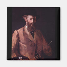 Edouard Manet - Self Portrait with Pallette Fridge Magnet