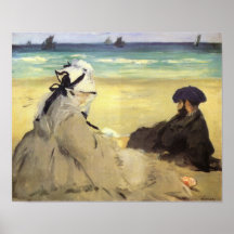 Edouard Manet - Sur la plage 1873 Posters