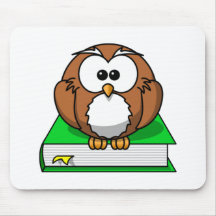 Education Owl on Green Book Mousepads