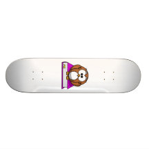 Education Owl on Purple Book Custom Skate Board